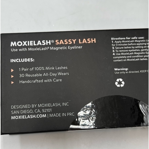 Moxielash Magnetic Mink Lashes: Sassy Lashes 1 Pair of 30 Reusable All Day Wear - Picture 3 of 8